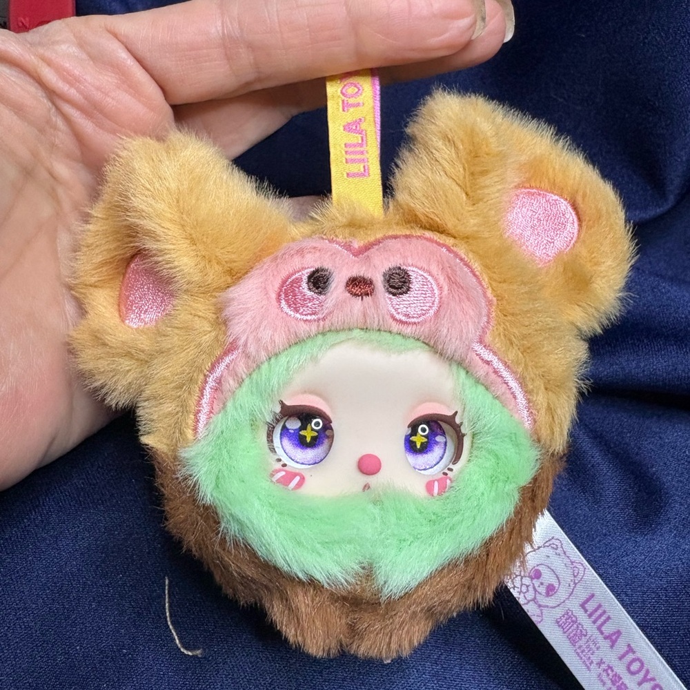🌞Labubu Liila's Garden Tea Party Keychain Kiwi Monkey